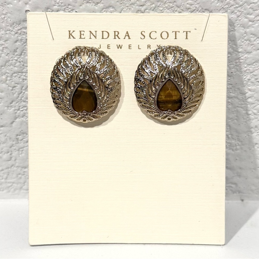 🤎ARCHIVE Vintage Kendra Scott Paloma Tiger’s Eye Earrings | EXTREMELY RARE/HTF🤎